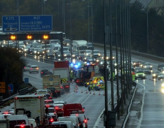 Police Investigate If  Bin Lorry May Have Been Speeding Following Crash On M27 Motorway