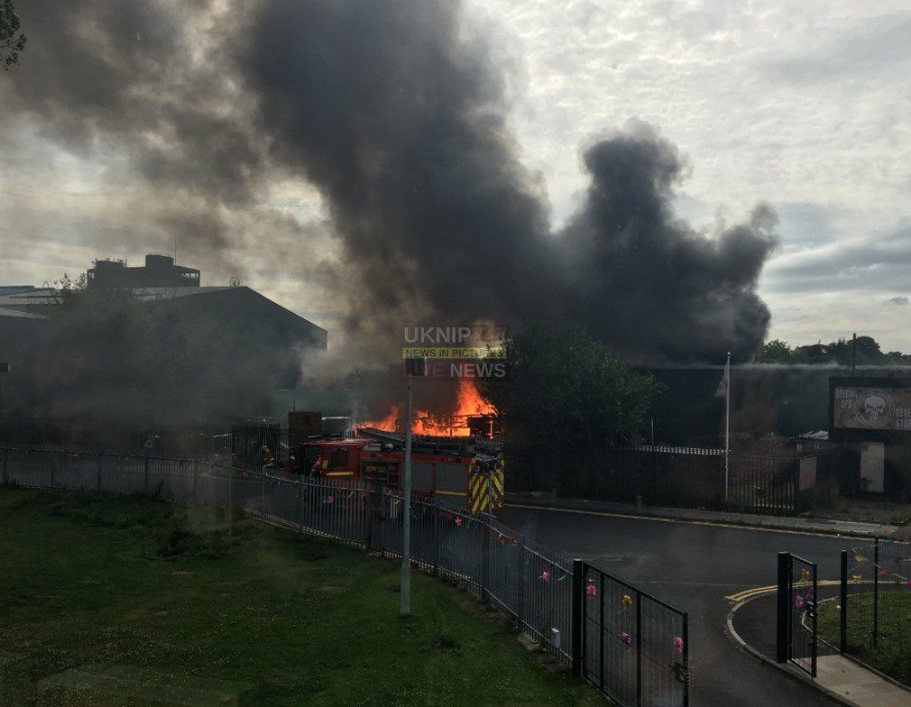 Breaking: Major Fire At The "desert Storm" Paintball Centre In St Helens Near Liverpool