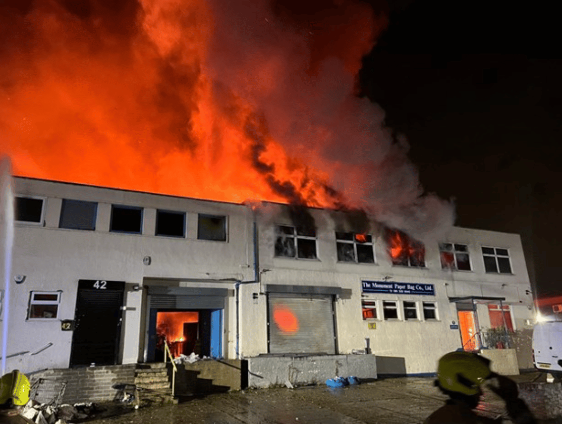 Twenty Fire Engines And Around 125 Firefighters Were Called To A Warehouse Fire On Fowler Road In Ilford Last Night