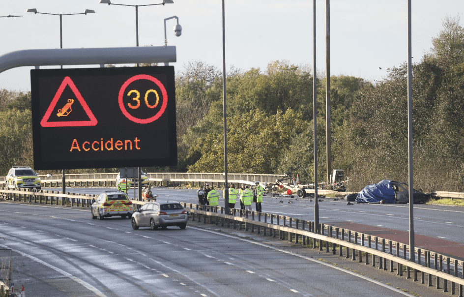 First Pictures From Fatal Horror  Multi-vehicle Collision  In  M4 In Hayes, West London With Closure In Place For Hours