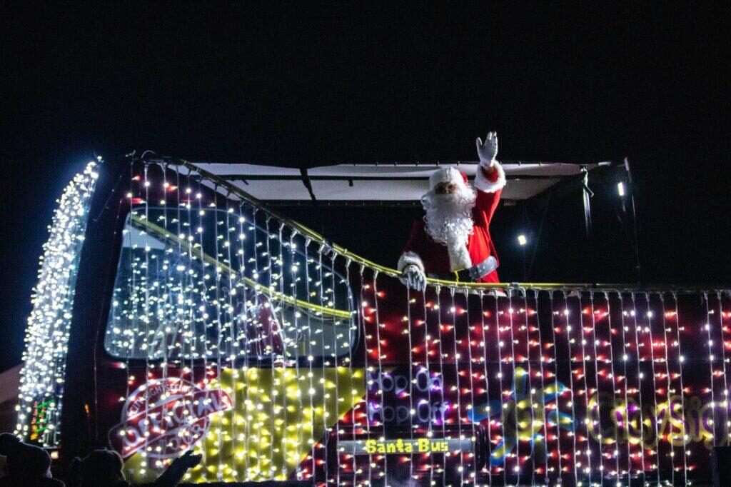 Santa Bus Joins Floral Clock Christmas Festivities In Brighton And Hove