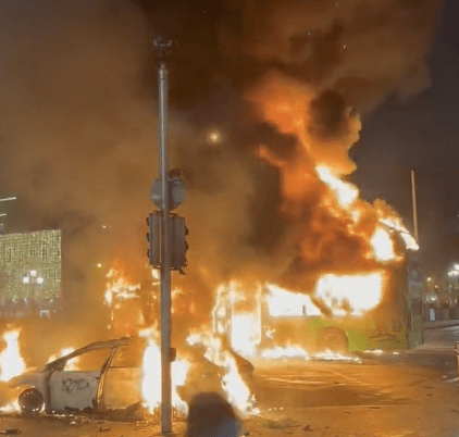 Violent Protests Erupt In Dublin Following Stabbing Incident Outside Primary School