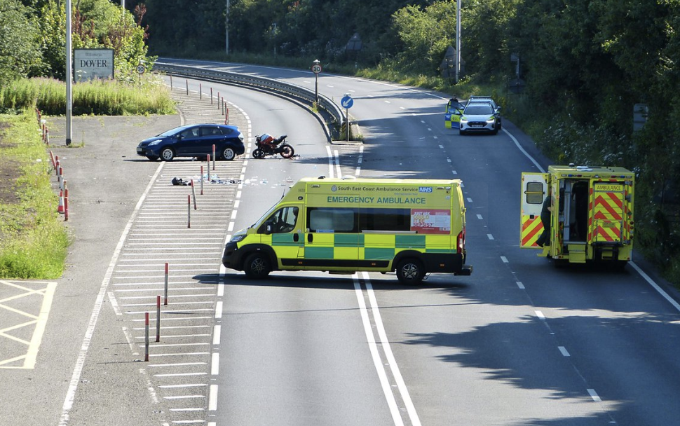 Serious Motorcycle Crash Closes Major road into the Port of Dover
