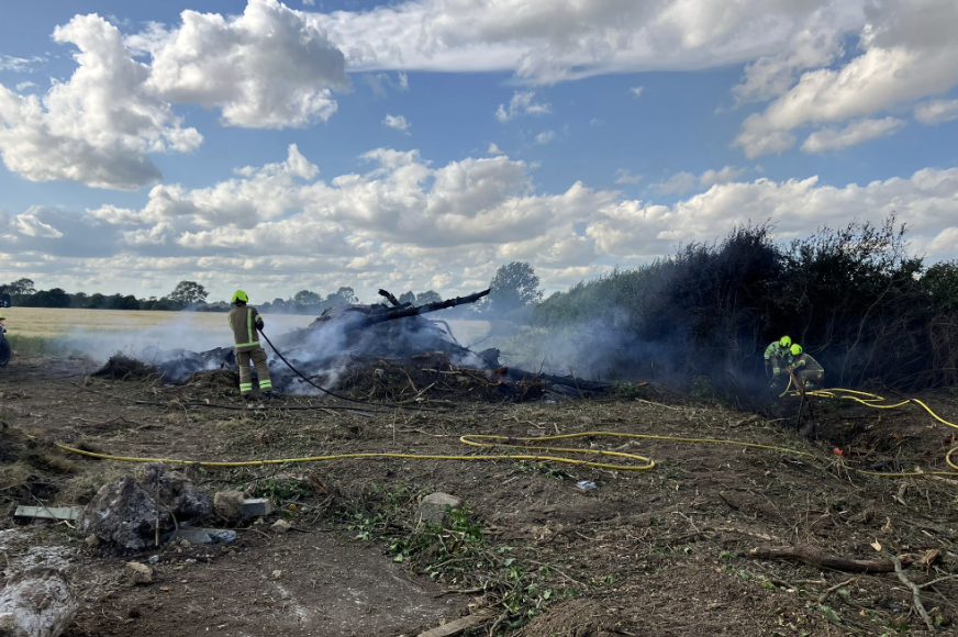 Burnham Bonfire Spreads to Field and Hedges After Being Left Unattended