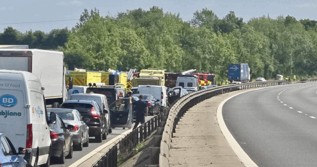 M11 Closed After Lorry Overturns Near Stansted Causing Major Delays and Airport Disruption