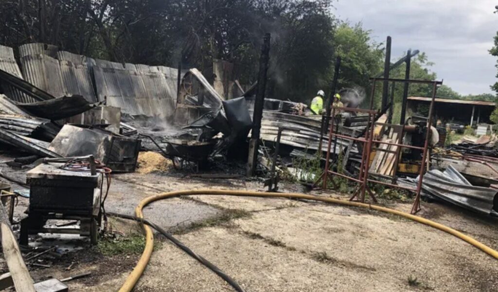 OUTBUILDING FIRE DESTROYS BEEKEEPER’S EQUIPMENT IN STAPLEHURST — FAMILY LAUNCH FUNDRAISER TO HELP REBUILD