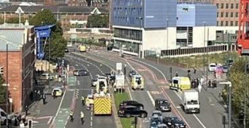 Vehicle Crash Brings Leeds City Centre to a Standstill