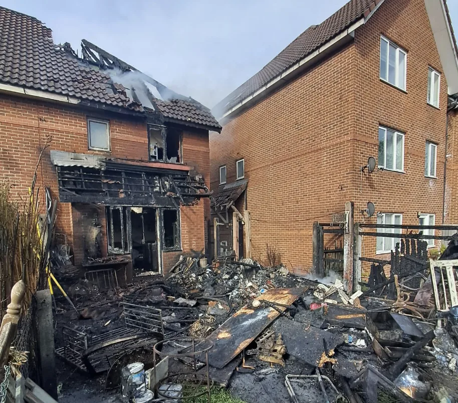 Cat Saved as Huge Fire Rips Through Wallington Home