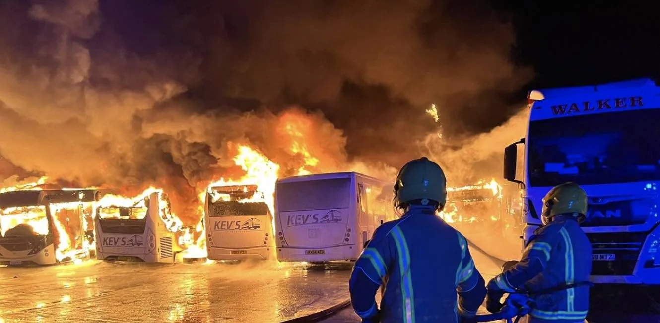 Catastrophic Bromsgrove Bus Depot Blaze Destroys Entire Fleet â€“ Services Set to Resume Soon