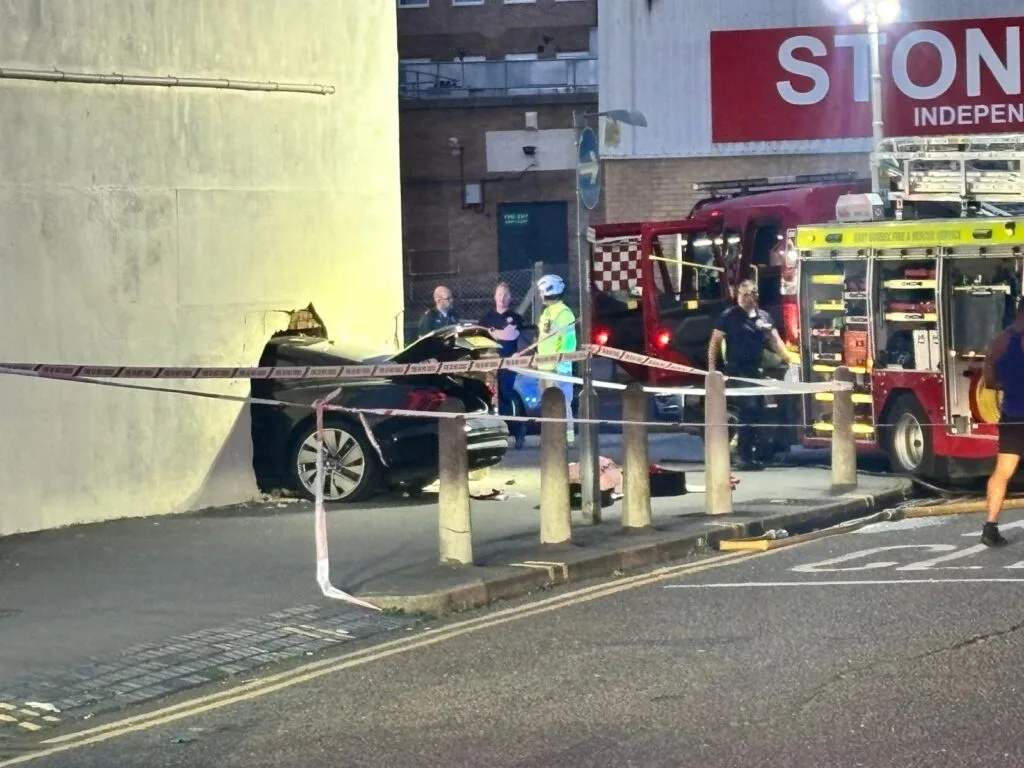 Car Smashes Halfway Into Eastbourne House Near Beacon Shopping Centre â€“ No Serious Injuries Reported