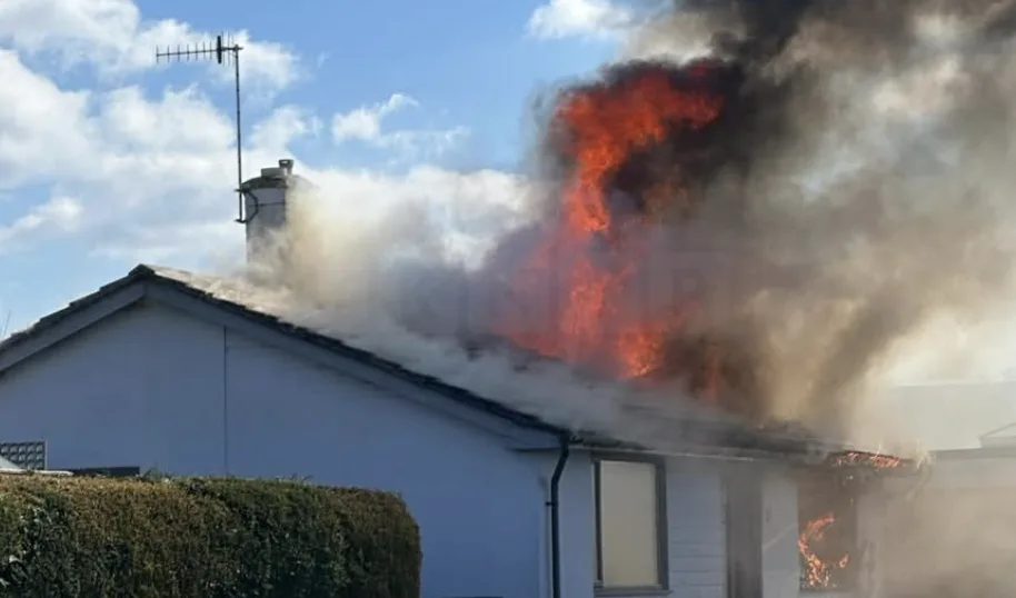 Massive Residential Fire on Twyford Road, Durrington â€“ Woman Escapes Unharmed as Firefighters Battle Blaze