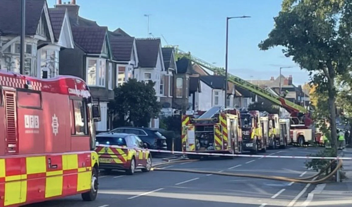 Fire Chaos at Harrow View â€“ Road Shut as Blaze Rages in House