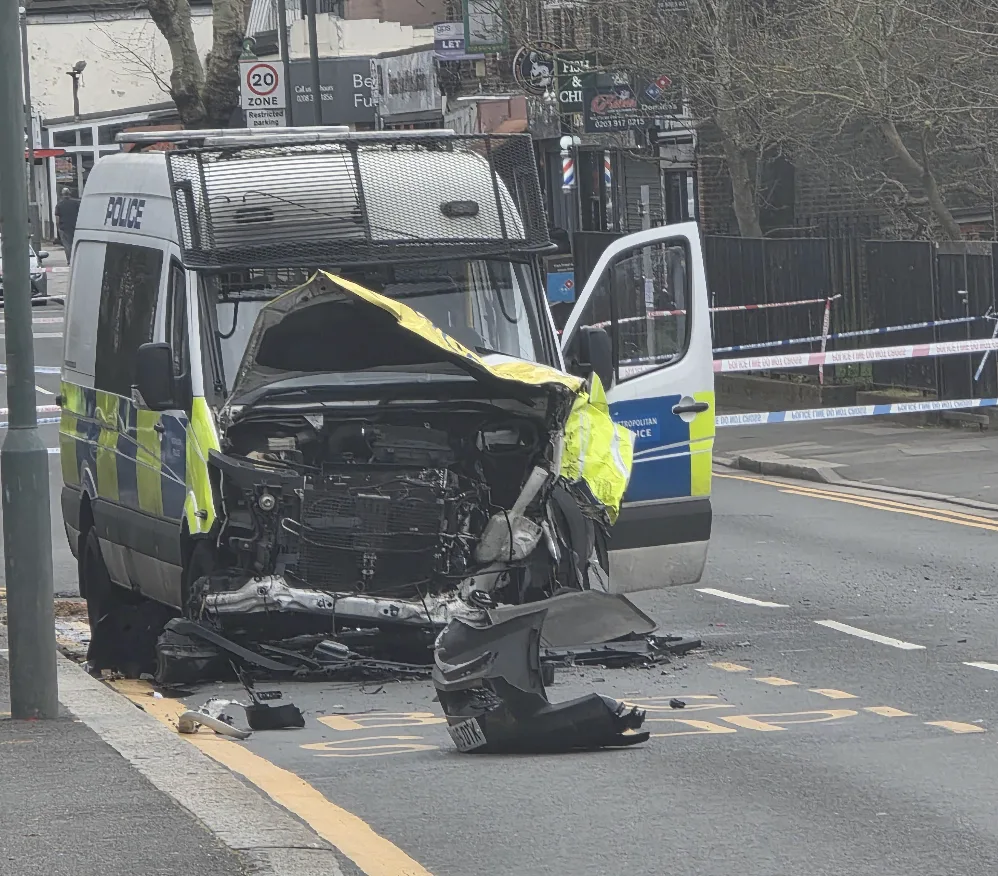Five Injured as Police Van Crashes into Car Near Crook Log, Bexleyheath â€“ Roads Reopen After Chaos