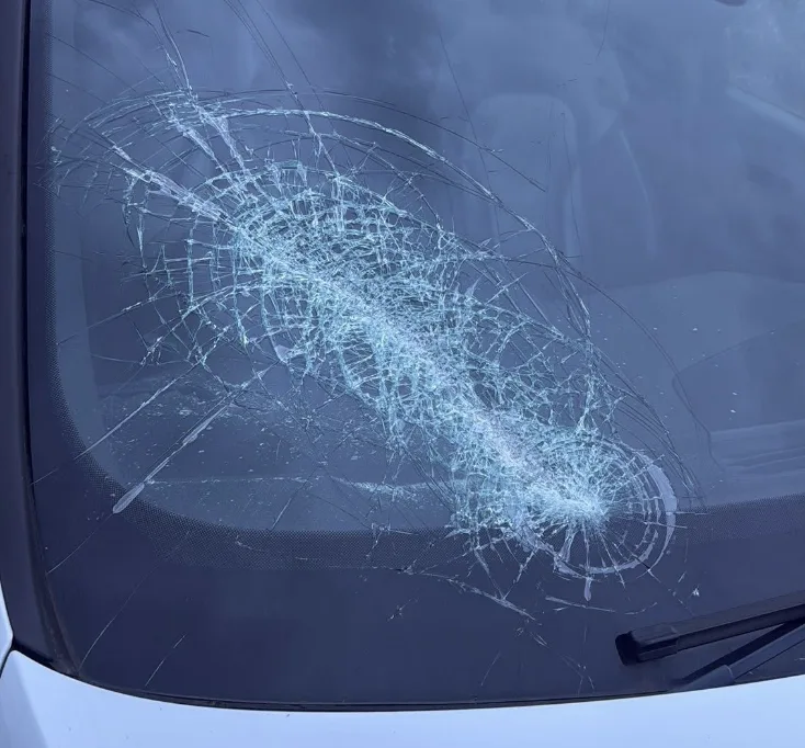 Child Throws Rock at Car on A350 West Cepen Way Chippenham Windshield Shattered