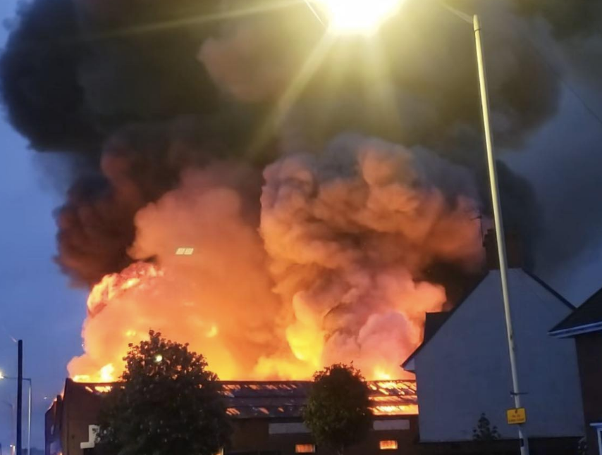 Major Factory Fire in Wolverhampton Prompts Road Closures and Emergency Response